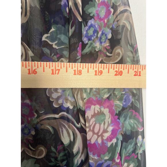 Vintage 90’s Floral Kathryn Frilly Sheer Blouse Size Medium - Picture 5 of 7